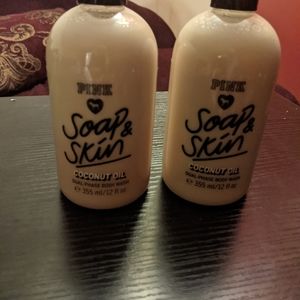Set of 2 pink victoria's secret body washes